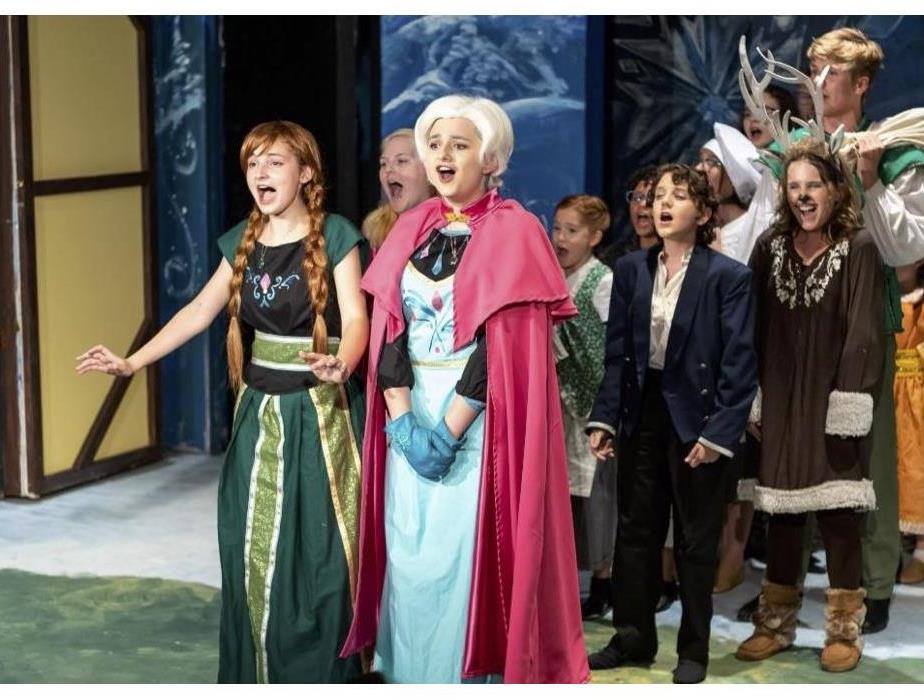 Actors in a stage performance of Frozen